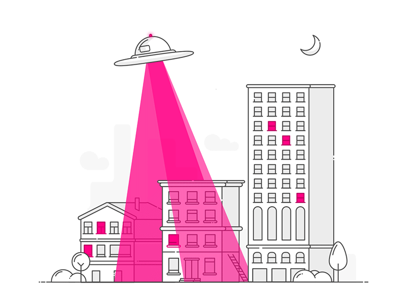 Alien Invasion apocalypse light town spaceship illustration animation alien
