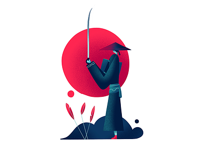 Samurai character illustration japan samurai sword