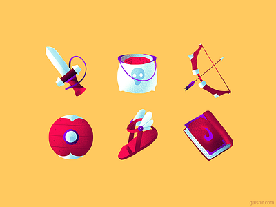 Game Icon Set 🏹 bow fantasy icons magic pack rpg sword