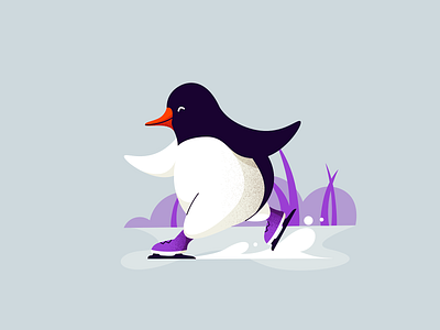 Ice Skating character cute ice illustration penguin skating