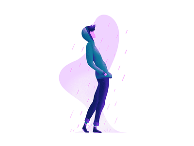 Rain 🌧 character hoodie illustration rain winter