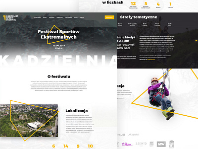 Kadzielnia Sport Festival interface shadows sports typography ui ux web webdesign website