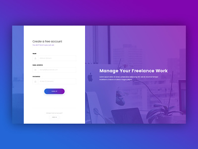 Sign Up Page - Daily UI #001 challenge daily dailyui design gradients page sign up ui ux