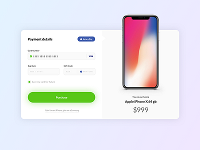 Credit Card Checkout - Daily UI #002 card credit daily dailyui ecommerce gradients interface iphone x paymentent shop ui ux