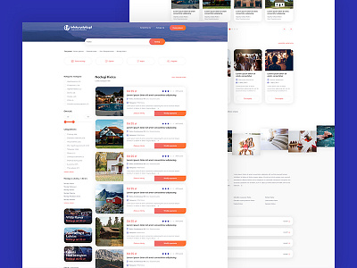 Infoturystyka.pl - Redesign - Accommodation list colours gradients interface shadows typography ui ux web webdesign website