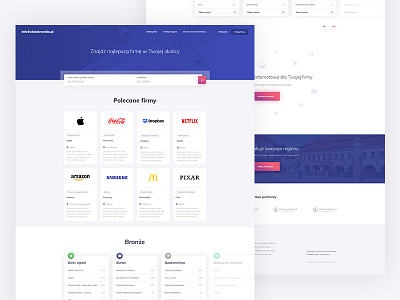 Infoswietokrzyskie - Commercial directory landing page colours gradients interface landing page shadows typography ui ux web webdesign website