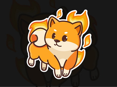 Shiba Inu God cool cute design dog elegant fire logo mascot mascotlogo shibainu