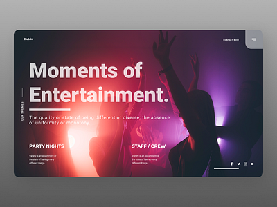 Club Landing Page branding design designs new newdesign typography ui uidesign ux web