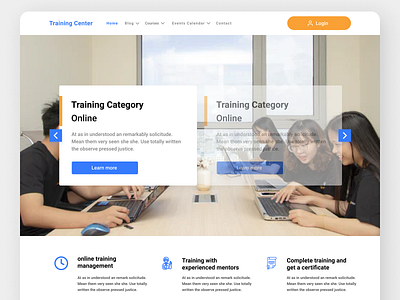 Online Training Web Page Concept