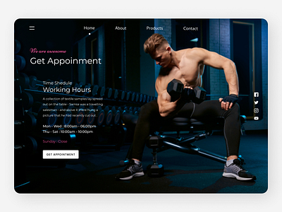 Fitness Landing Page branding design minimal new ui uidesign uidesing ux uxdesign website