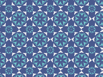 Flower wheel seamless pattern design art blue fabricpattendesign flat patterndesign surfacefabricdesign vector wallpaper white