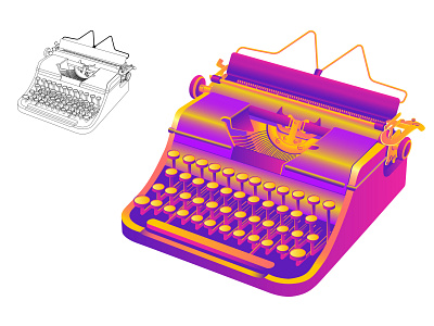 Vector typewriter art design digital illustration drawing graphic design illustration illustrator painting typewriter vector vector art