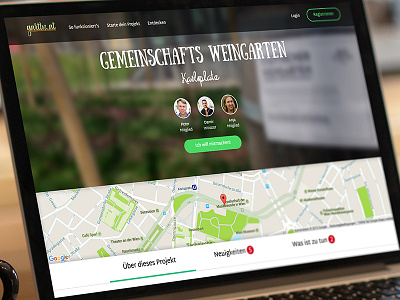 Project Page - Collaborative Community Gardening Platform collaborative community gardening google maps green landing page map user interface ux web website
