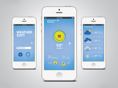 Weather Soft | 2013 app design design hand crafted typography