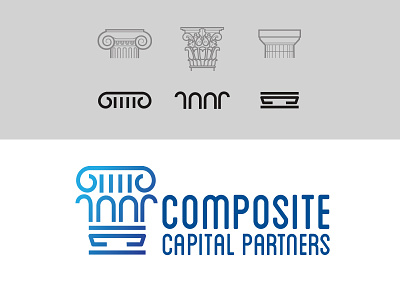 Composite Capital Partner, Concept #1 branding campaign column icon logo design mark