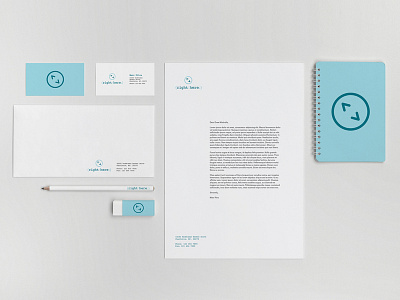 Right Here Interactive branding logo design logotype stationary typography