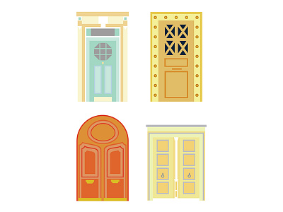 Paris Doors #2 color design doors icon illustration