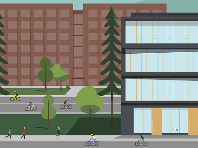 Think Wood Infographic architecture city community illustration sustainable