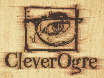 Clever Wood Burning burn clever logo ogre photoshop texture wood