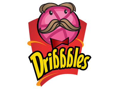 Dribbbles ball chips dribbble mustache pink pringles vector yellow