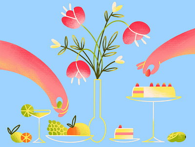 Still life 2d art cake challenge design digital art drawing food foodillustration fruit hand illustration procreate stilllife strawberry