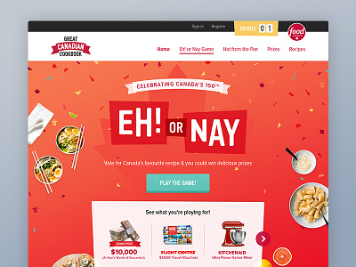 Great Canadian Cookbook Eh! or Nay campaign canadian celebration creative food mobile recipes ui website