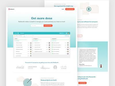 Redbooth Website conversion homepage iconography landing page saas software ui web design website