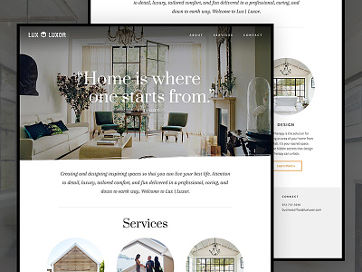 Lux Luxor Website decor homepage interior design landing page service web design website