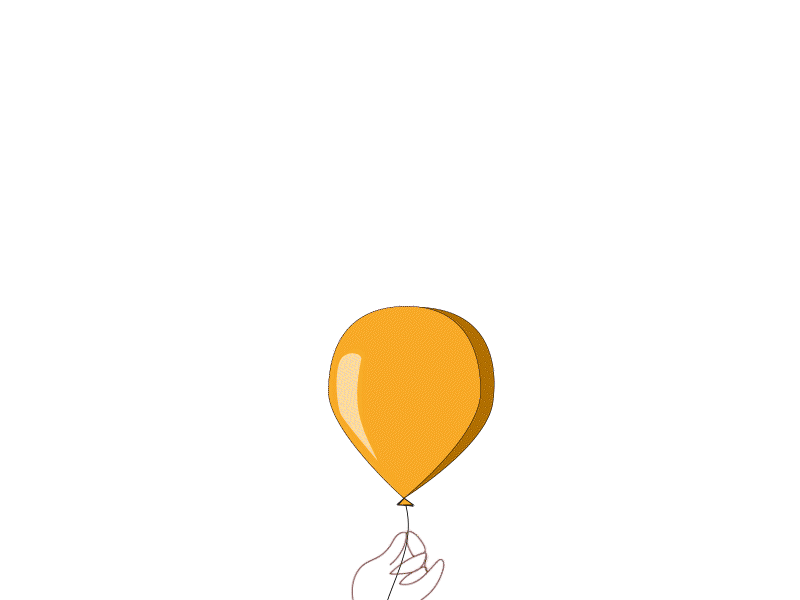 Bye, Balloon 2d animation animation balloon easy free graphic design let go letting go motion design motion graphics orange simple yellow