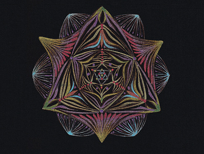 Sea Star black art dark art illustration mandala meditation ornamental pattern art pattern design psychedelic relaxation sacred geometry textile art trippy art yoga