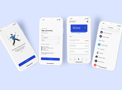 Kolo ( A Saving & Investing App) app bank design finance investing mobile saving ui
