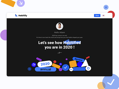 Web Design / Habitify Annual Report 2020 landingpage ui web design