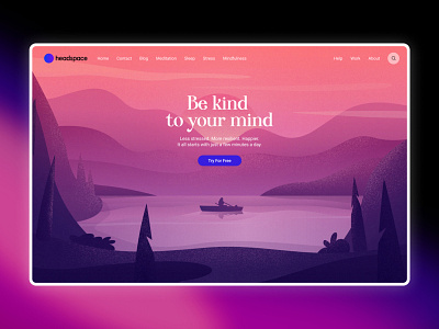 Redesign Headspace Landing Page landing page web design