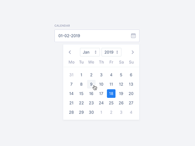 Mini Calendar app apricot calendar cms crm icon sketch ui vector web