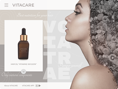 Vitacare product page cosmetics hair hair care hair oil hair products organic organic cosmetics organic product vegan vitamine web design