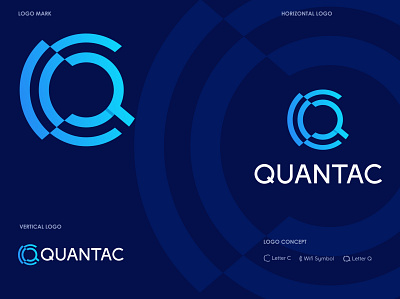 QUANTAC Logo Concept 3d abstractlogo animation app branding clean crypto design gradient icon identity letter logo mark minimal symbol typography ui vector web