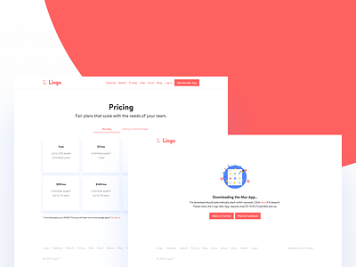 Lingo Pricing & Download Pages