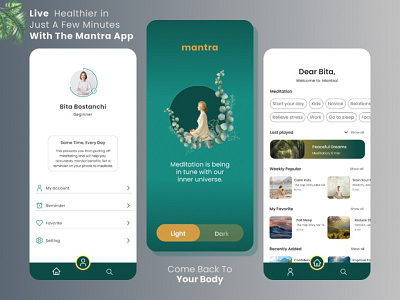 Meditation app app app design ios design meditation ui ux