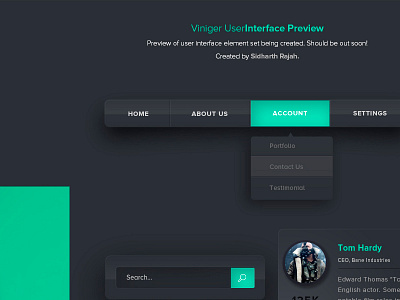 Viniger UI preview control menu profile ui volume