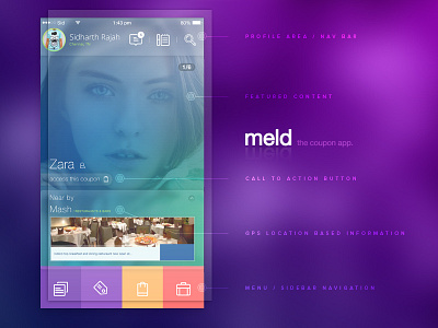 Meld mockup app application coupon ios ios 8 ipad iphone mobile offers