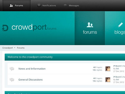 Crowdport Forum V2 concept