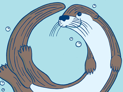 O is for Otter animal illustration otter