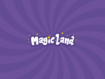 Magic Land cartoony logo magic magicland magiclogo purple stars typo