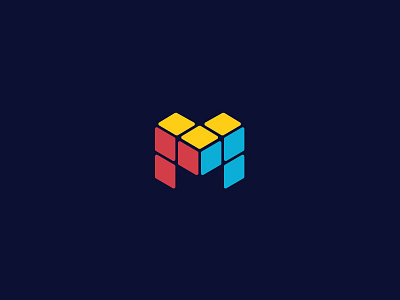 M Puzzle colors cube cubepuzzle initial logo m puzzle square squares