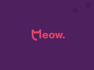 Meow. cat cats logo logotype m meow typography