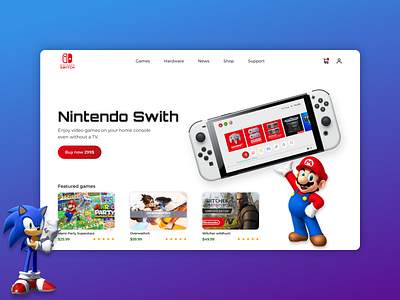 Nintendo. Nintendo Switch design figma nintendo typography ui ux web web design