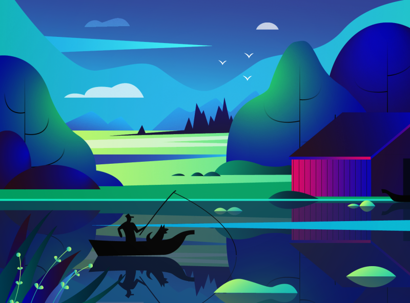 lake house by Arina Maslovskaya on Dribbble