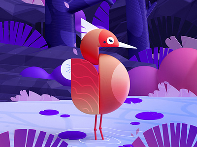 Flamingo Birds 2d 36days 3d birds colors graphic illustration jungle letter nature shape