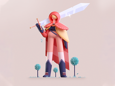 Knight Sword 2d 3d design graphic illustration knight medieval pink sword