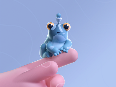 Cute Frog 2d 3d animal blue colors cute design eye frog illustration shape